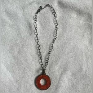 Vintage 925 Sterling Silpada Spiny Oyster Pendant Chain Necklace 16"